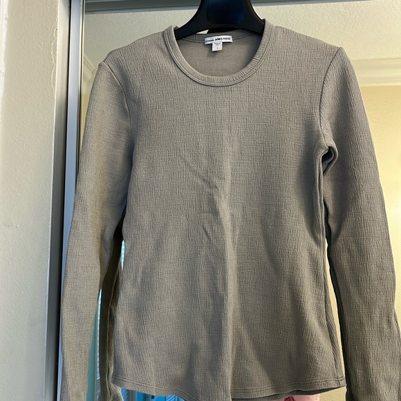 James Perse Long Sleeve Tshirt size 1 great condition beige - Picture 1 of 5